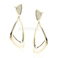 Silver (925) gold-plated elegant earrings with white zirconias