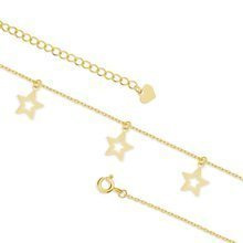 Silver (925) gold-plated anklet with stars