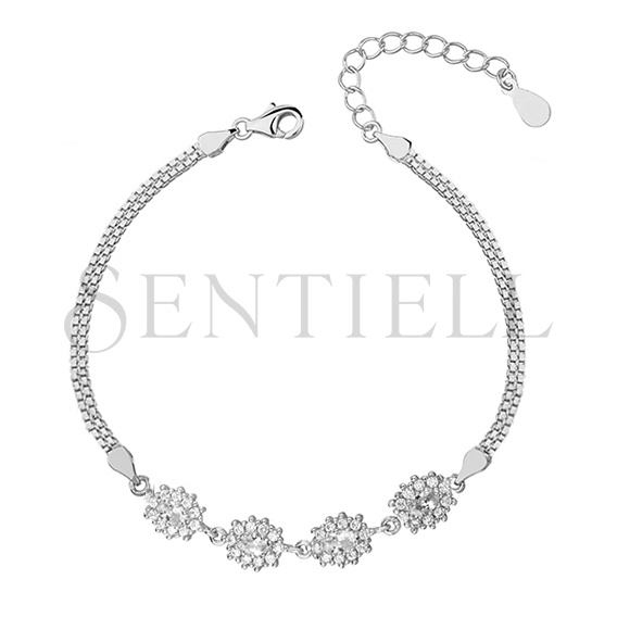 Silver (925) fashionable bracelet white zirconia