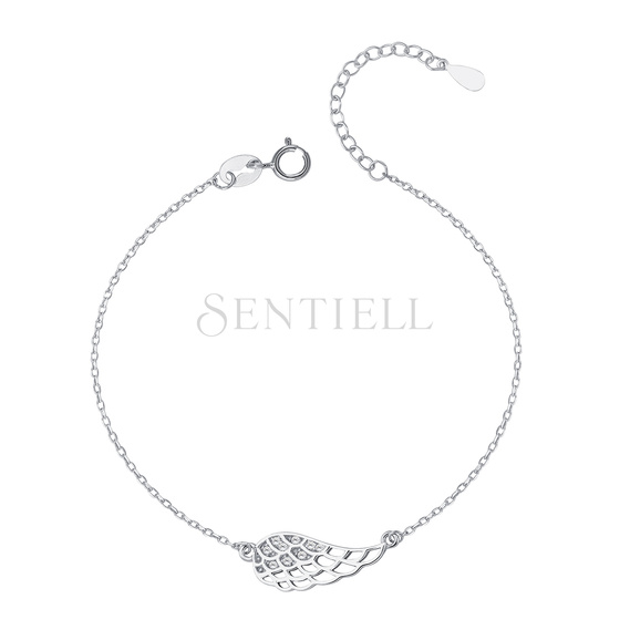 Silver (925) bracelet - wing with zirconia