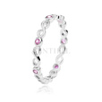 Anillo sutil de plata de ley 925 con circonitas rosas - Infinity