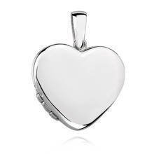 Silver (925) polished pendant - heart shaped locket