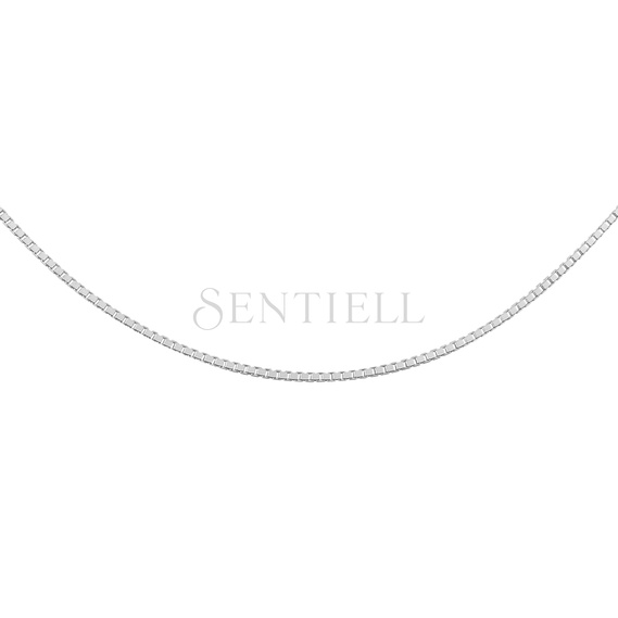 Silver (925) Venetian box chain, diamond-cut, rhodium-plated