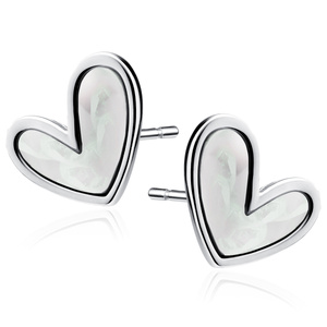 Silver (925) earrings with Nacre - heart