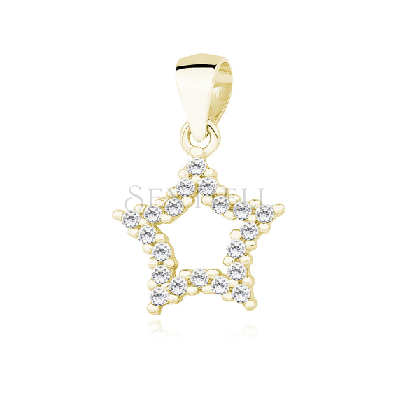 Silver (925) gold-plated star pendant with zirconia