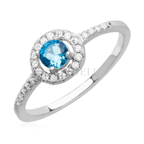 Silver (925) ring with aquamarine zirconia