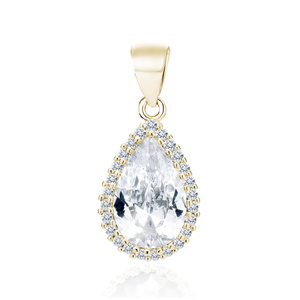 Silver (925) gold-plated pendant with white zirconia