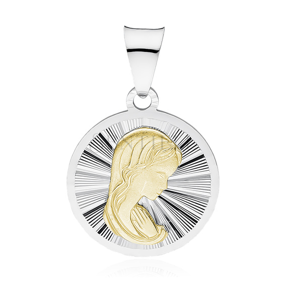 Colgante de Plata de ley 925 chapado en oro Virgen María / Madonna
