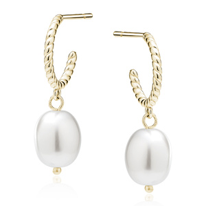 Silver (925) gold-plated earrings with pearl