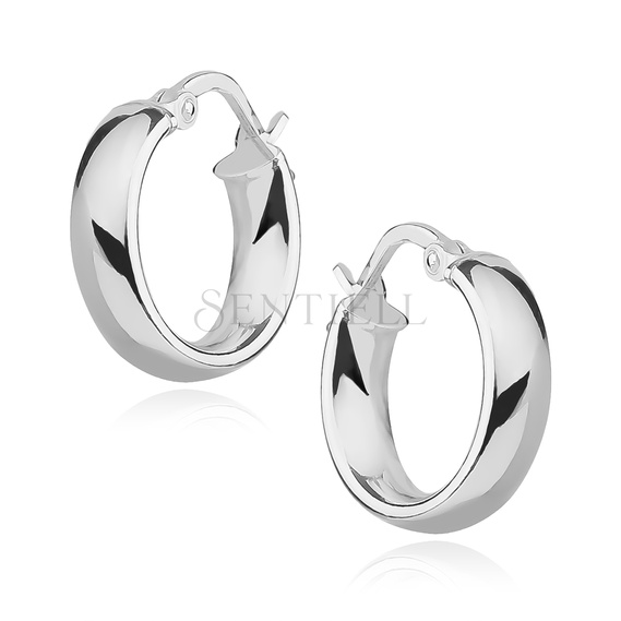 Silver (925) earrings hoops - highly polished