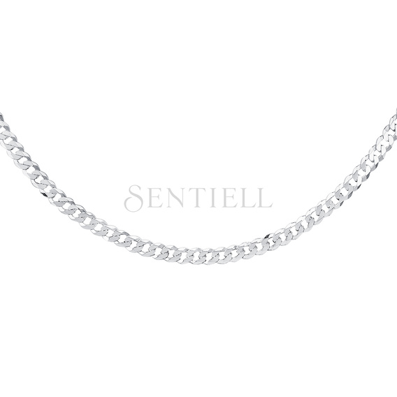 Silver (925) diamond-cut chain - curb extra flat Ø 120 rhodium-plated