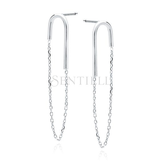 Silver (925) earrings with chain