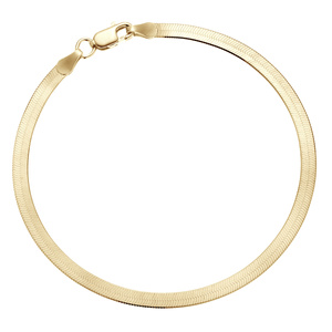 Pulsera de eslabones tipo espiga en Plata de ley 925 chapada en oro