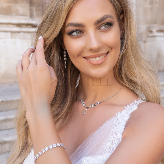 Colgante de hojas en plata de ley 925 con circonitas