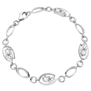 Silver (925) bracelet with white zirconia