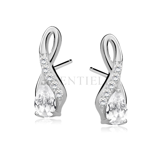 Silver (925) earrings with white zirconia
