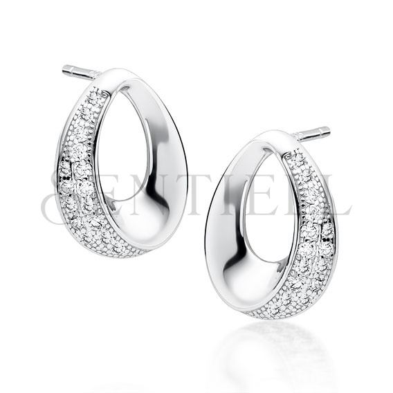 Silver (925) earrings with white zirconias