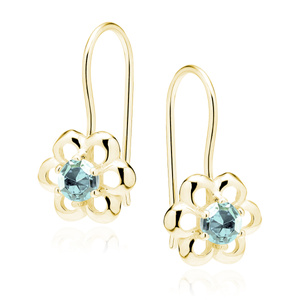 Silver (925) gold-plated Earrings aquamarine zirconia