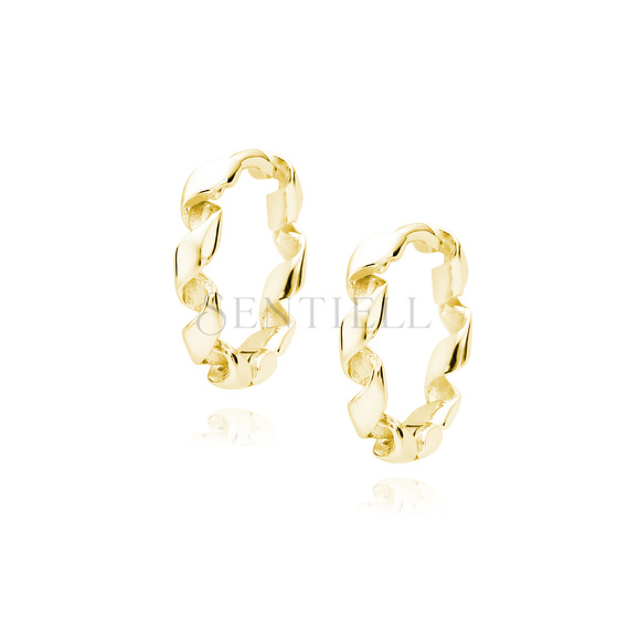 Silver (925)gold-plated earrings hoops cutted pipes