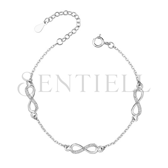 Silver (925) bracelet Infinity with zirconia