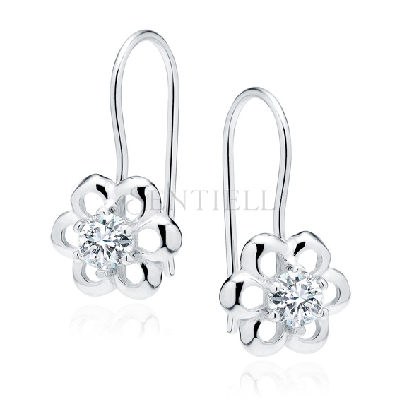 Silver (925) Earrings white colored zirconia