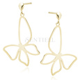 Silver (925) gold-plated earrings - butterfly