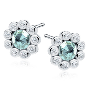 Silver (925) earrings with aquamarine zirconia