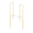 Silver (925) gold-plated earrings - crosses