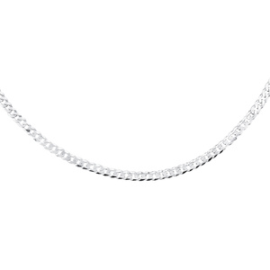 Silver (925) diamond-cut chain - curb extra flat Ø 100
