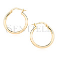 Silver (925) earrings hoops - highly polished, gold-plated