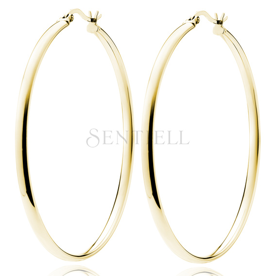 Silver (925) gold-plated earrings hoops - highly polished