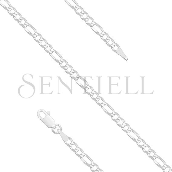 Silver (925) diamond-cut chain - figaro extra flat Ø 080