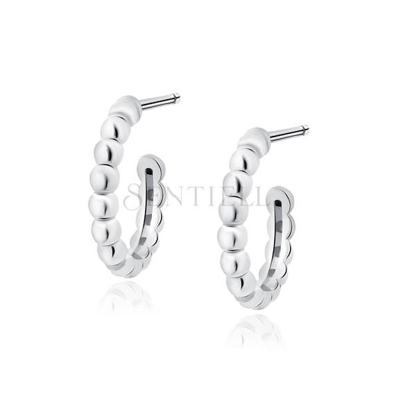 Silver (925) earrings - circles with balls