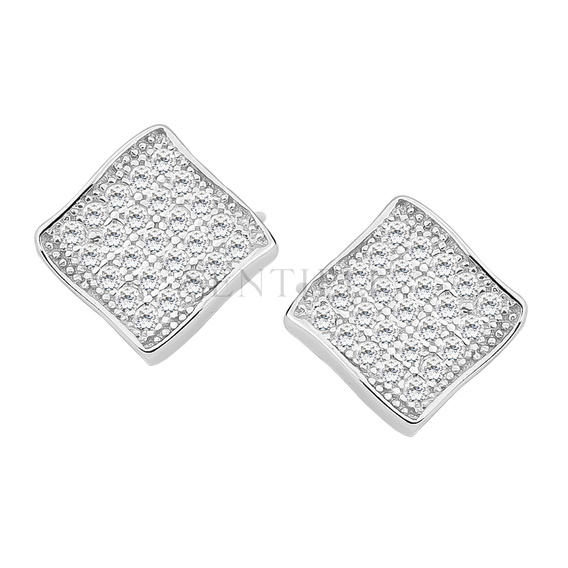 Silver (925) elegant earrings with zirconia