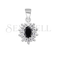 Silver (925) pendant black colored zirconia