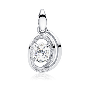 Silver (925) pendant with white zirconia