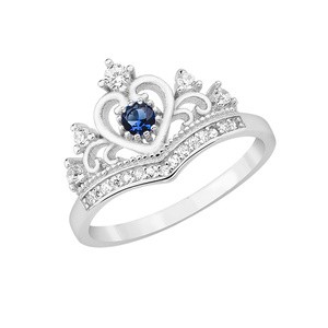 Silver (925) ring - crown with zirconia