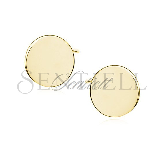 Silver (925) earrings - gold-plated circles