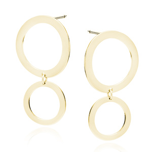 Silver (925) gold-plated earrings - circles