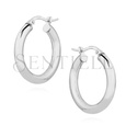 Silver (925) earrings hoops - highly polished