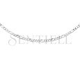 Silver (925) diamond-cut chain - figaro extra flat Ø 060 rhodium-plated