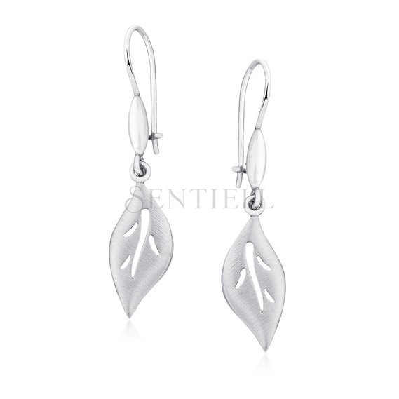 Silver (925) elegant earrings - leafs