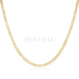 Silver (925) gold-plated herringbone chain necklace Ø 040