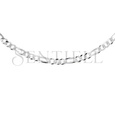 Silver (925) diamond-cut chain - figaro extra flat Ø 100 rhodium-plated