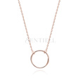 Silver (925) rose gold-plated choker necklace with circle