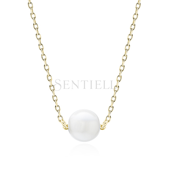 Silver (925) gold-plated necklace with pearl