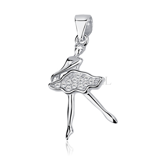 Silver (925) ballerina pendant with zirconia