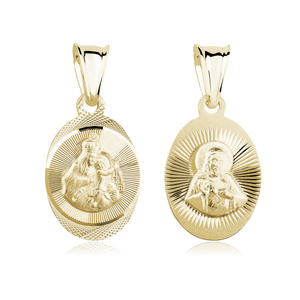 Silver (925) gold-plated pendant - Jesus Christ / Scapular Mary