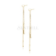 Silver (925) hanging earrings -gold plated sticks