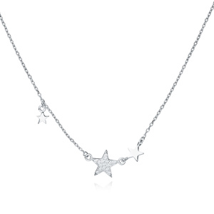 Silver (925) necklace - stars with zirconia